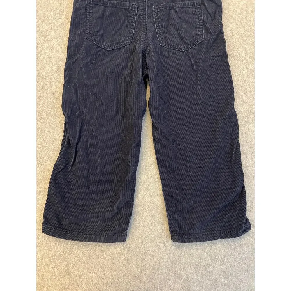 OshKosh B'gosh Baby Girls 2T 100% Cotton Overalls Corduroy 3D Flower Navy‎ Blue